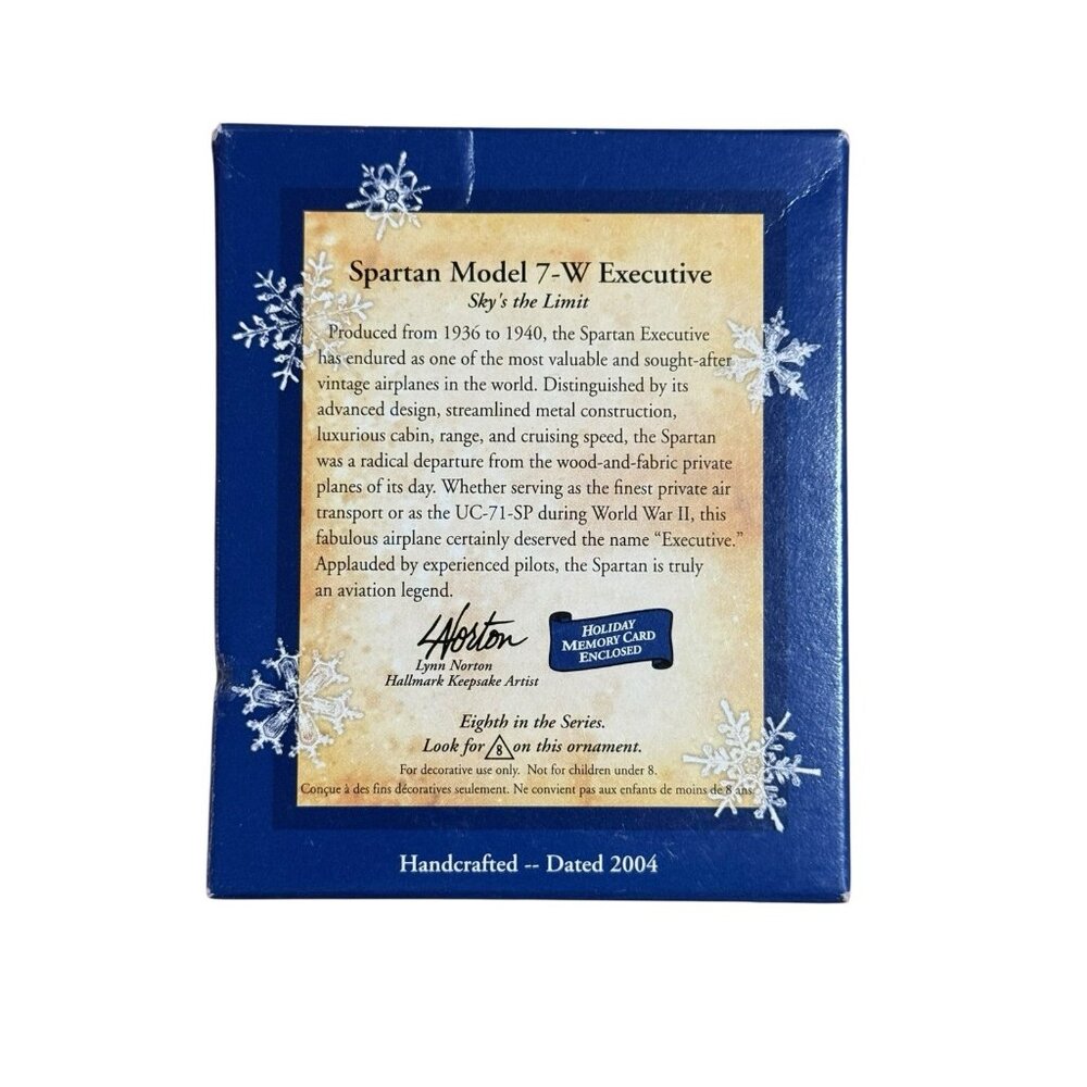 HALLMARK 2004 SKY'S THE LIMIT SPARTAN MODEL 7-W EXECUTIVE Christmas Ornament VTG - Picture 3 of 13